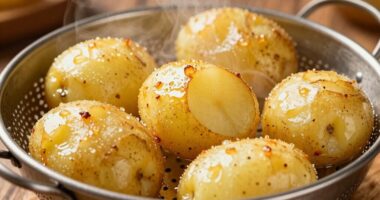 parboil potatoes for crispiness