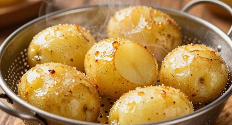parboil potatoes for crispiness