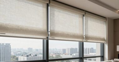 top large window motorized blinds