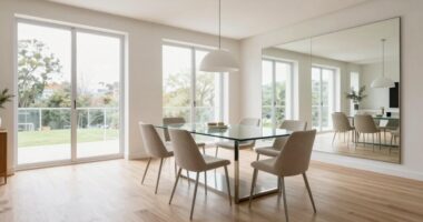create spacious dining ambiance