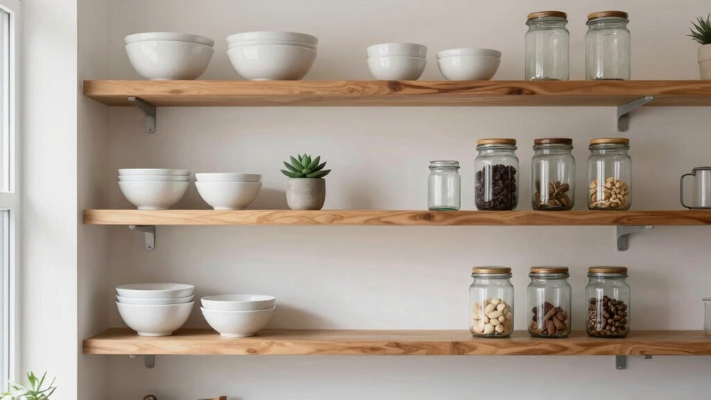 curated balanced shelf styling