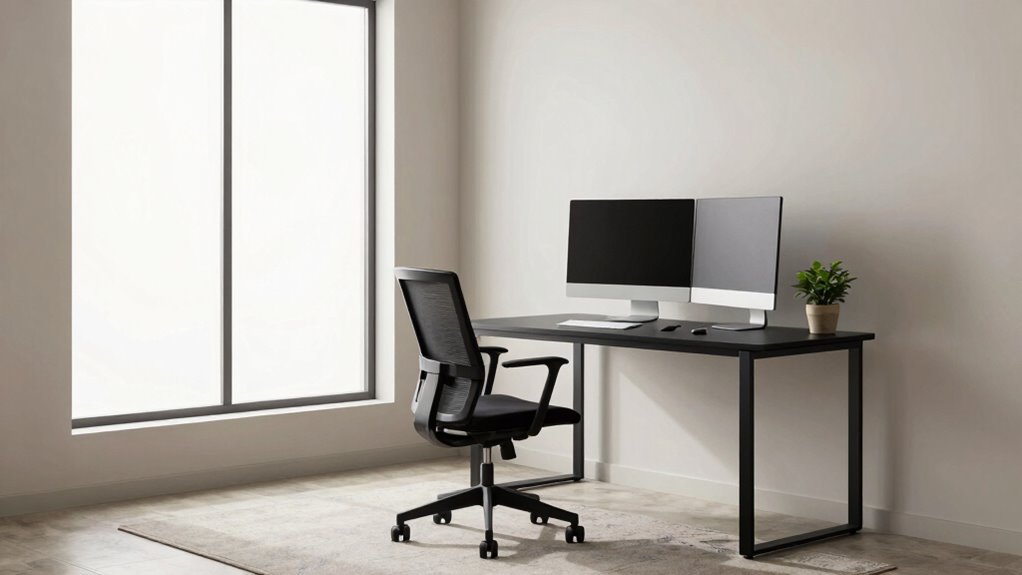 ergonomic organized well lit workspace