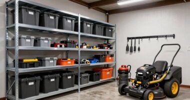 heavy equipment garage storage