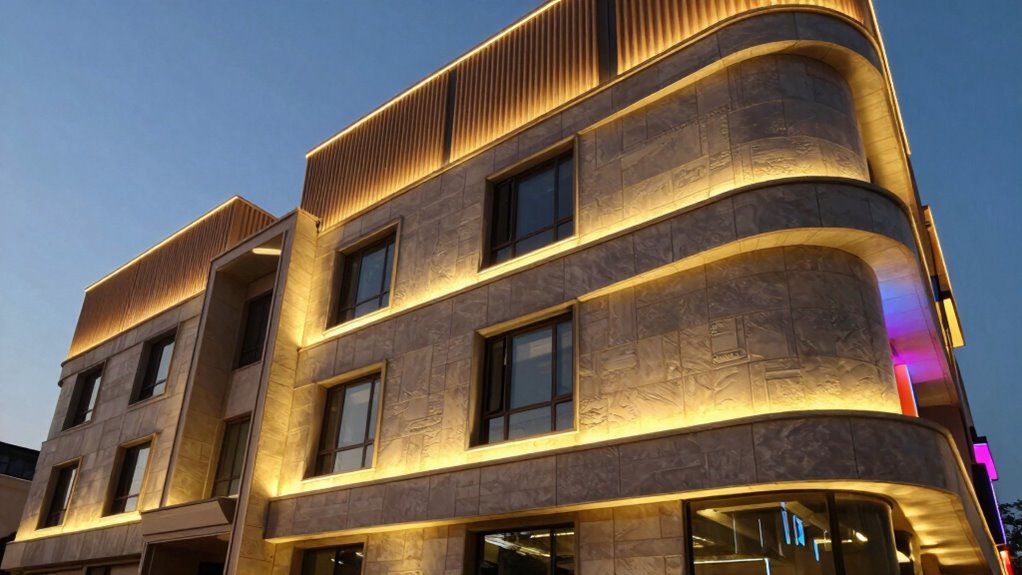 lighting enhances architectural elegance