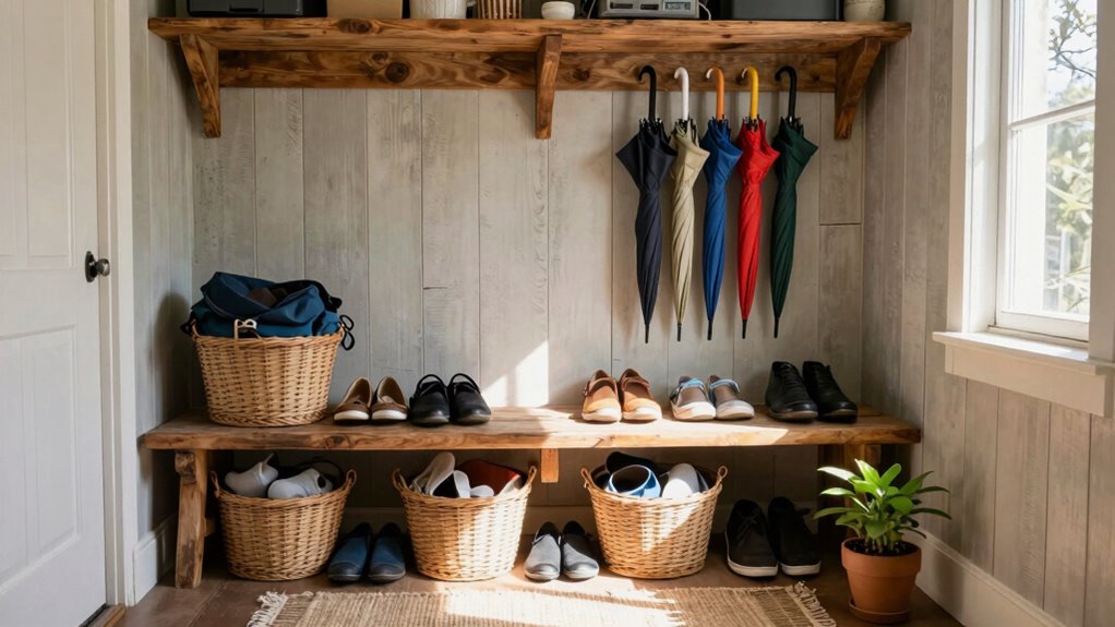 organized entryway for clutter