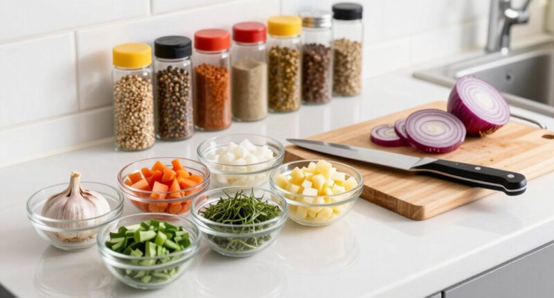organized kitchen prep routine