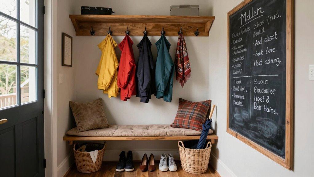 small space mudroom organization