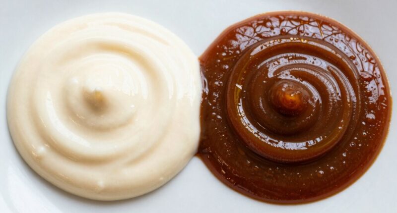 smooth versus oily textures